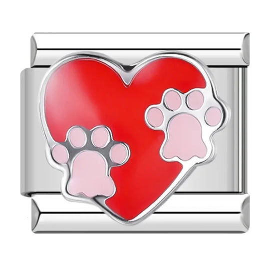 Heart with paw prints