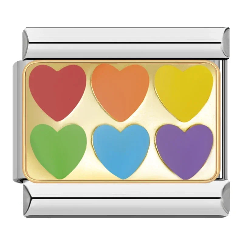 Rainbow hearts